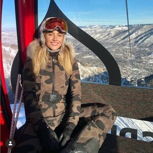 Goldbergh Camouflage Jumpsuit with Fur Trim